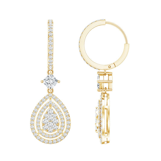 Certified Lab Created Diamond Wedding Earrings For Bride