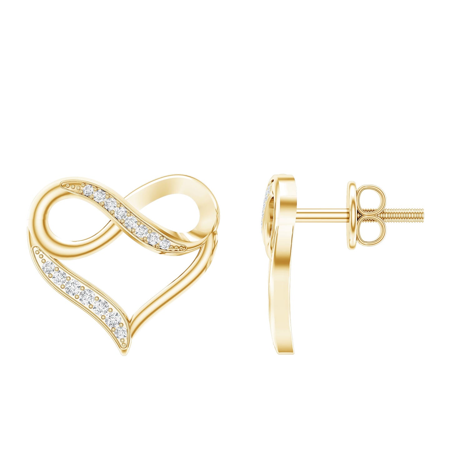 Certified Lab Created Diamond Heart Infinity Stud Earrings