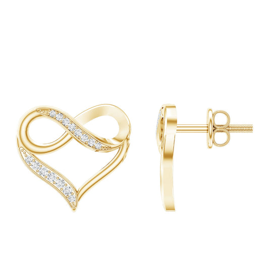 Certified Lab Created Diamond Heart Infinity Stud Earrings