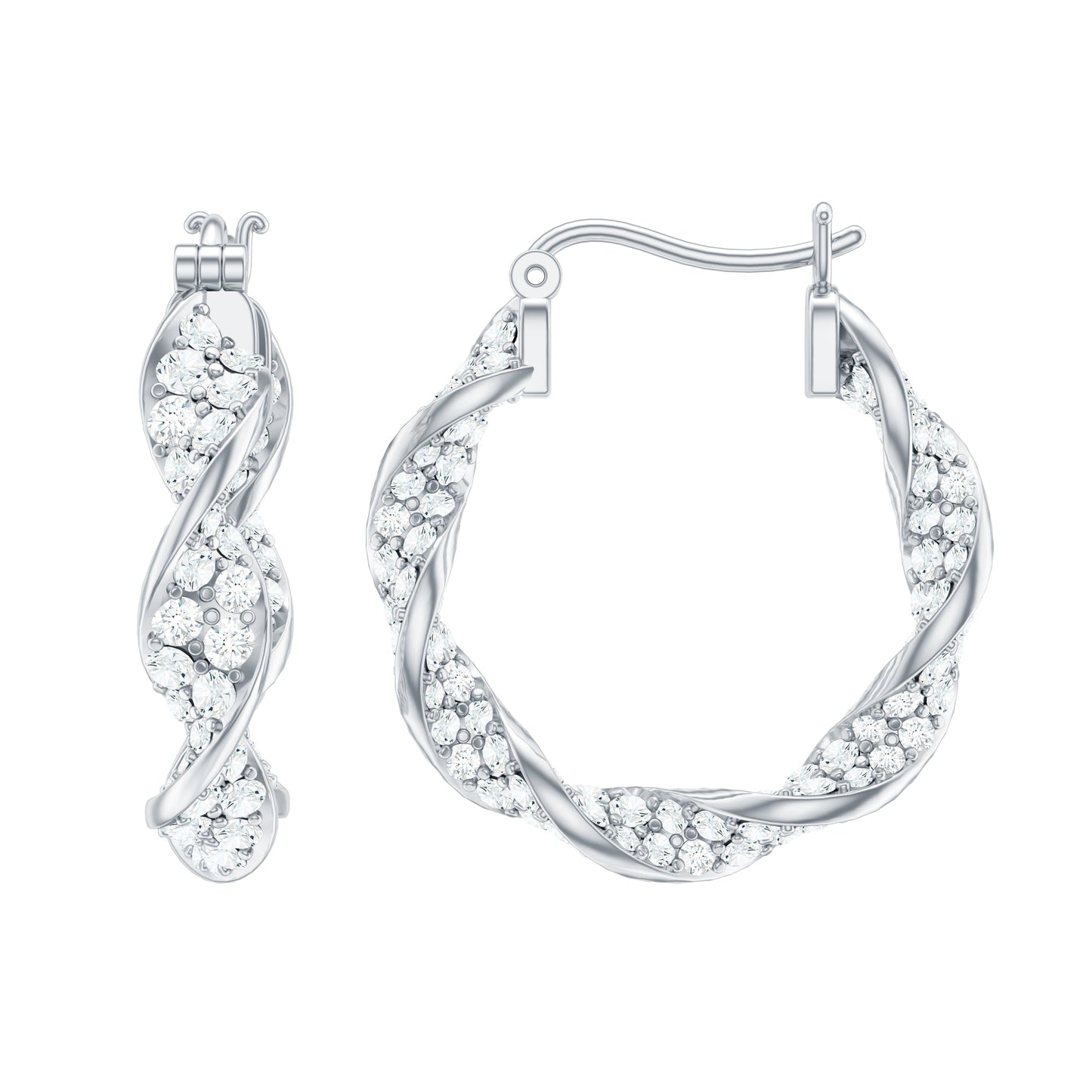 Certified Lab Grown Diamond Twisted Hoop Earrings for Women