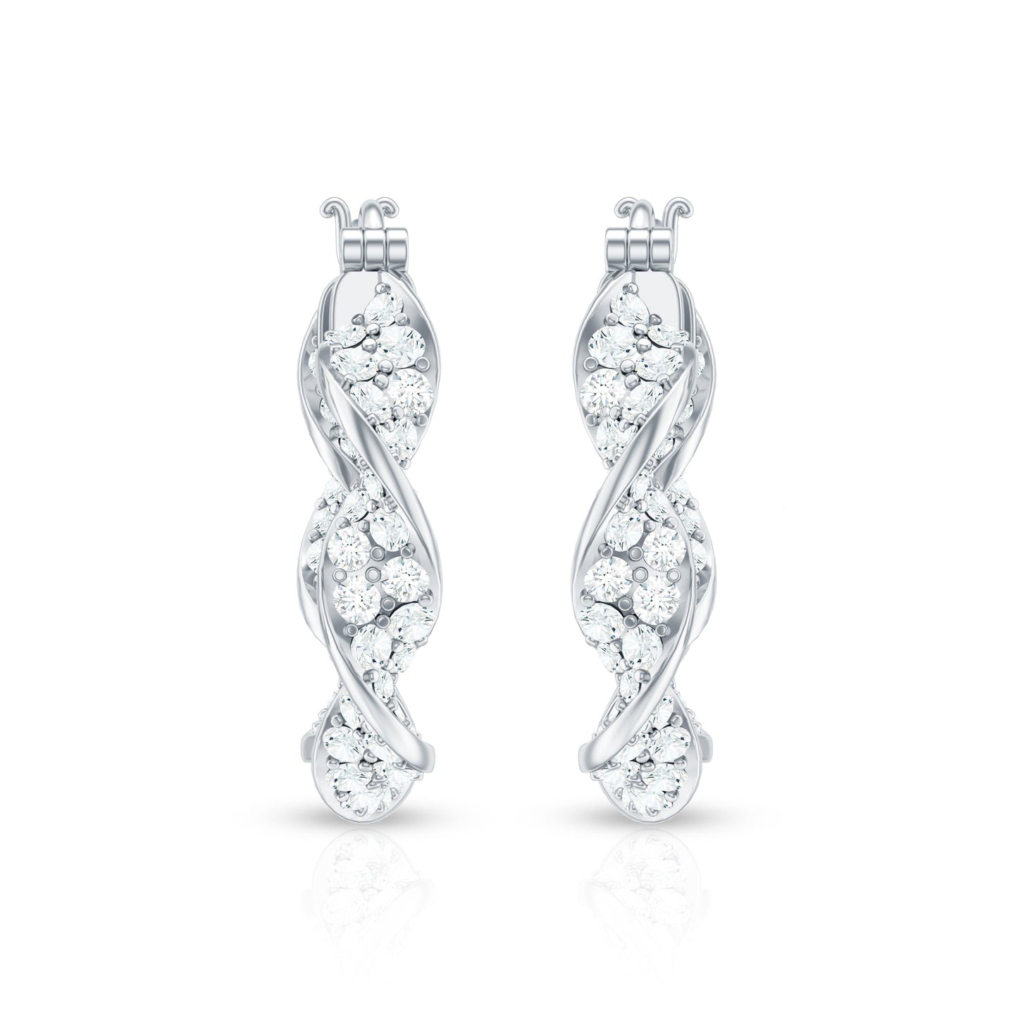 Certified Lab Grown Diamond Twisted Hoop Earrings for Women
