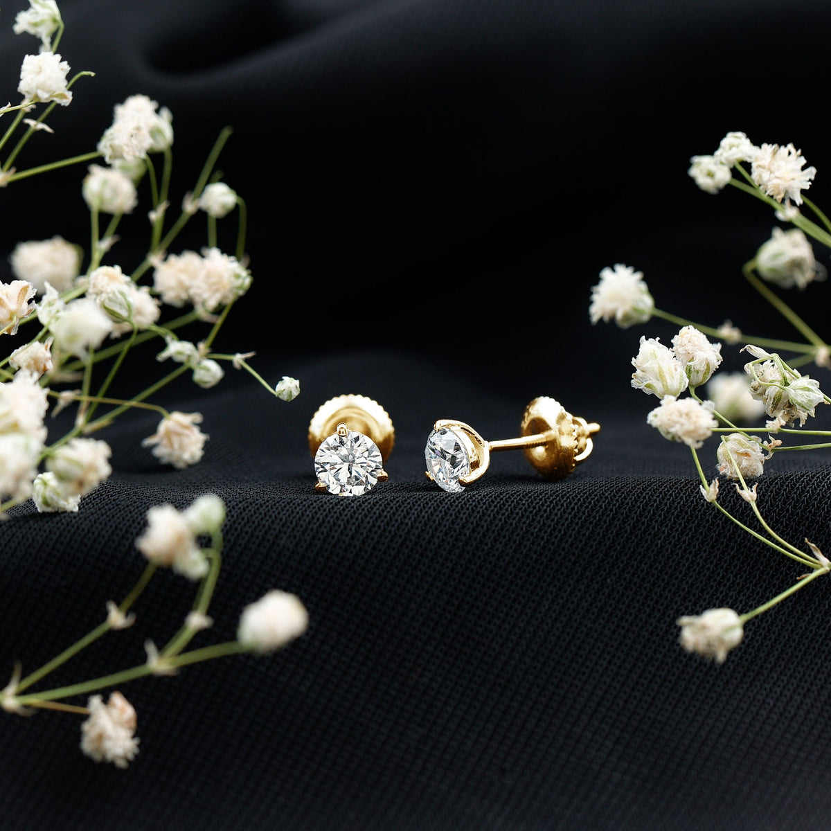 1 Carat Certified Moissanite Martini Stud Earrings