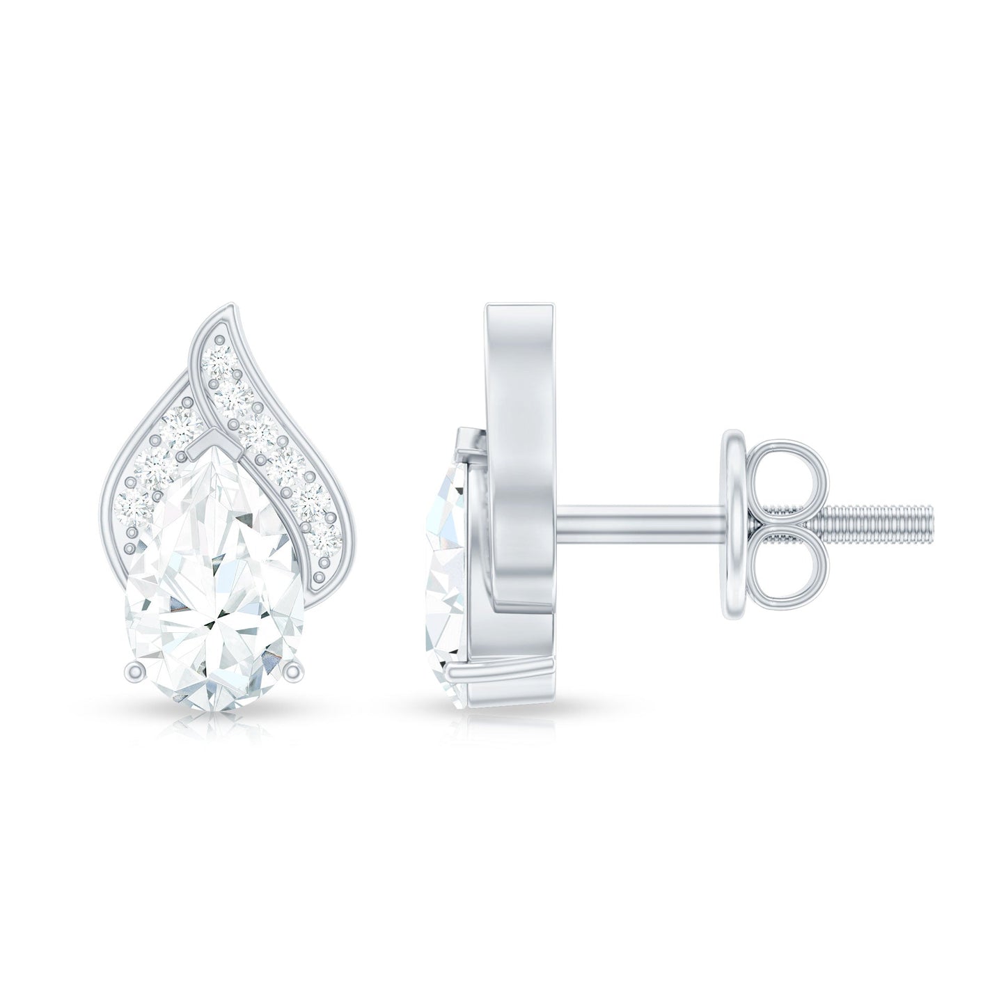 Classic 1.5 Carat Moissanite Stud Earrings with Screw Back