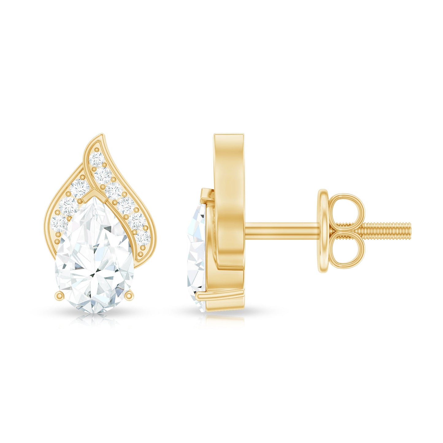 Classic 1.5 Carat Moissanite Stud Earrings with Screw Back