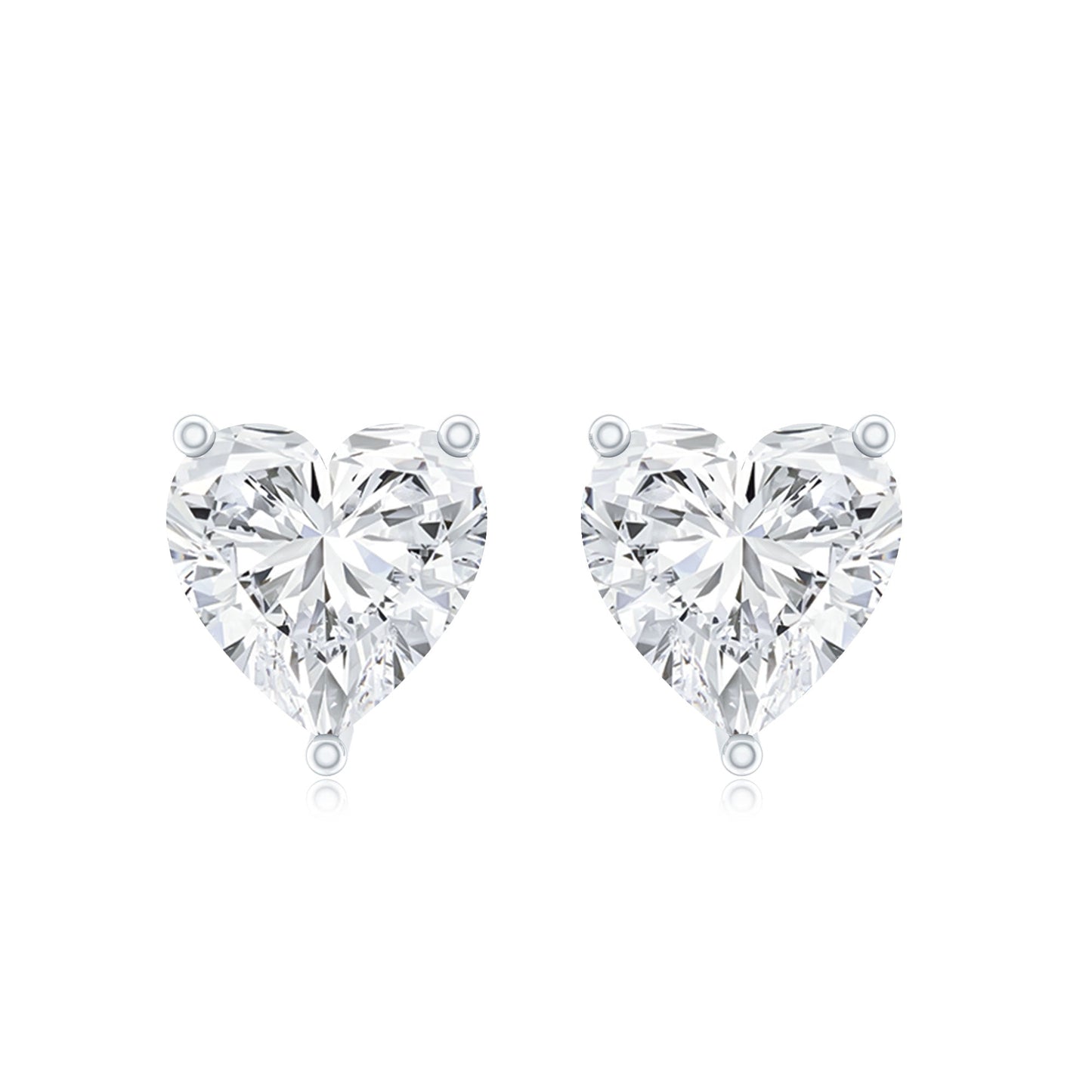 Certified 3 Carat Moissanite Heart Earrings For Women