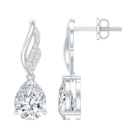 Certified 2.6 Carat Moissanite Teardrop Earrings for Wedding