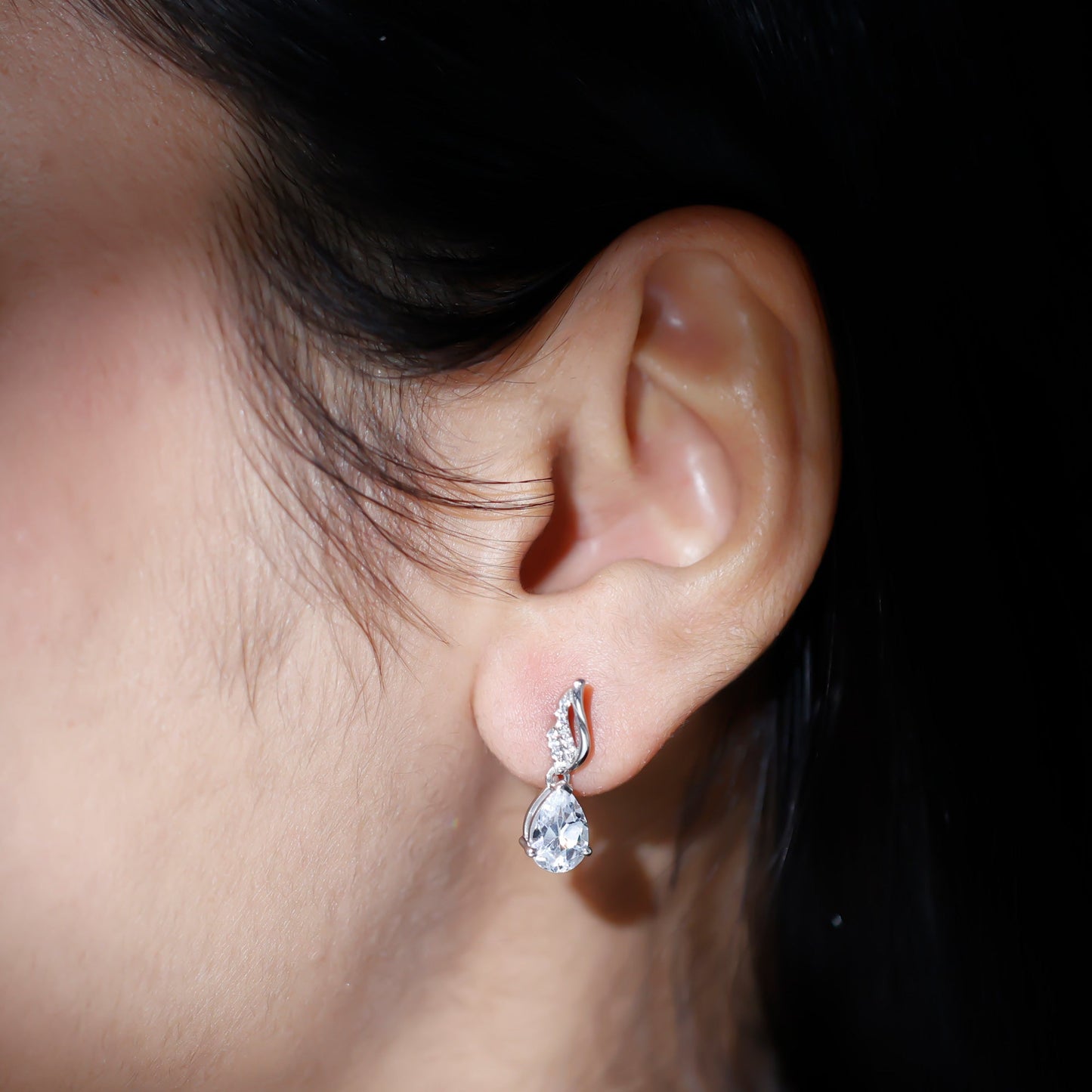 Certified 2.6 Carat Moissanite Teardrop Earrings for Wedding