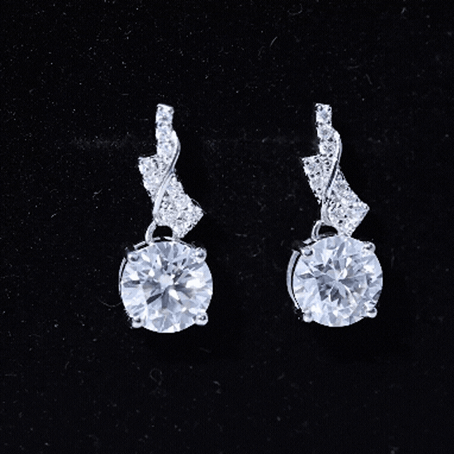 4.2 CT Certified Moissanite Designer Drop Earrings in Silver