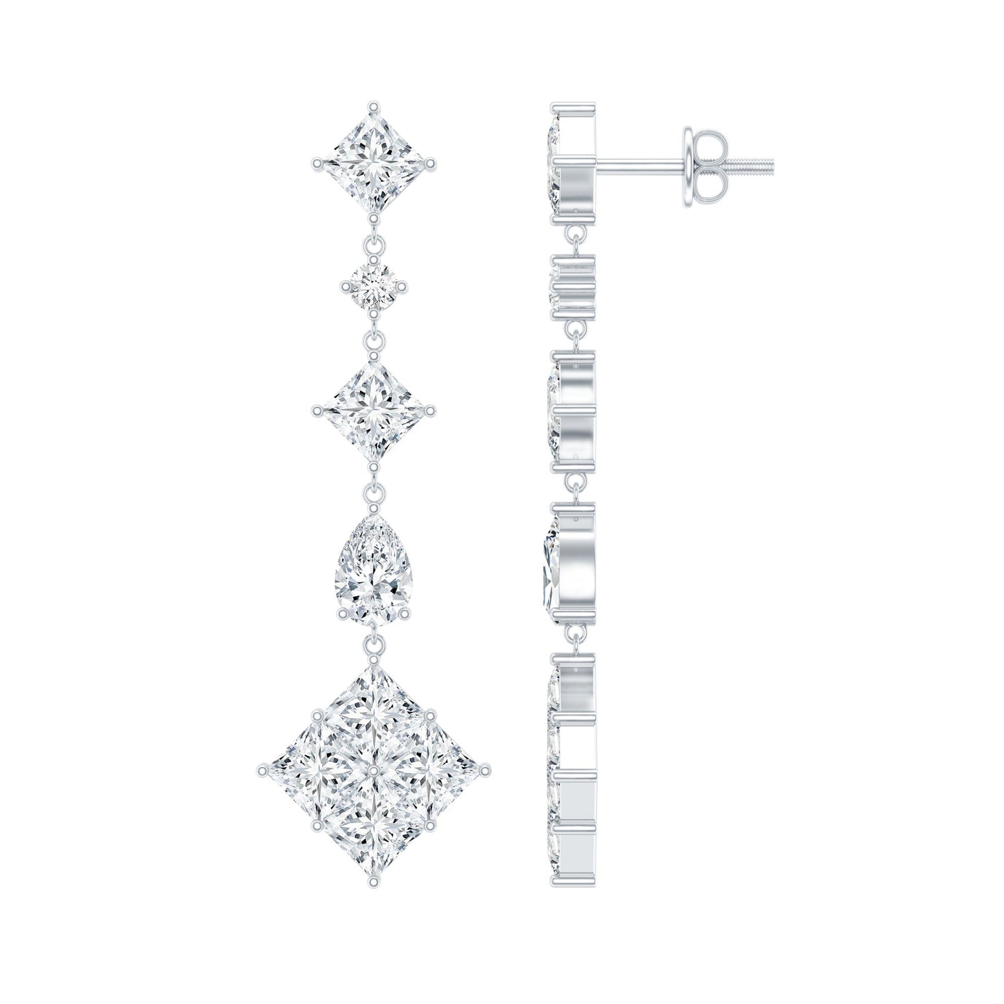 Certified Moissanite Wedding Dangle Earrings for Women