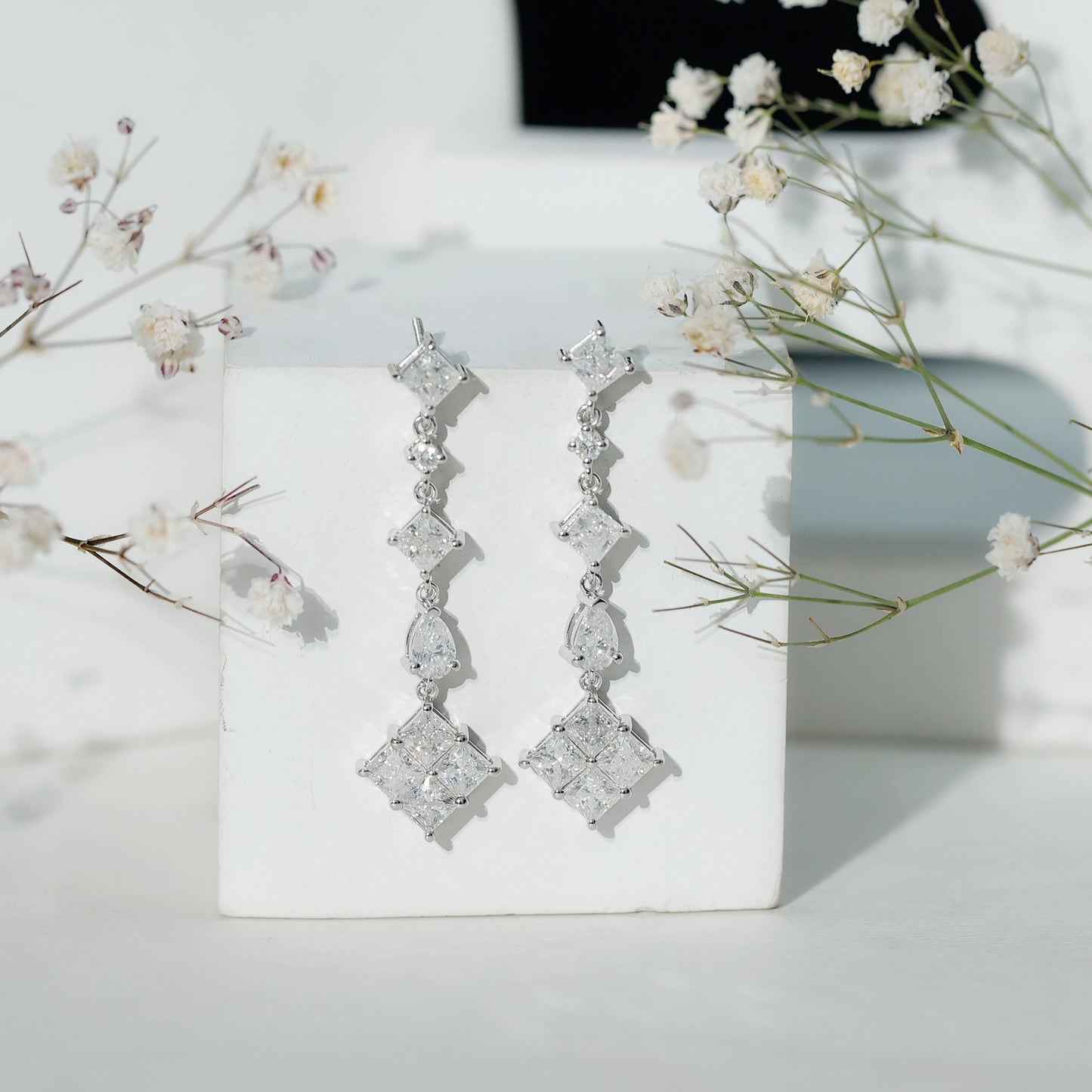 Certified Moissanite Wedding Dangle Earrings for Women