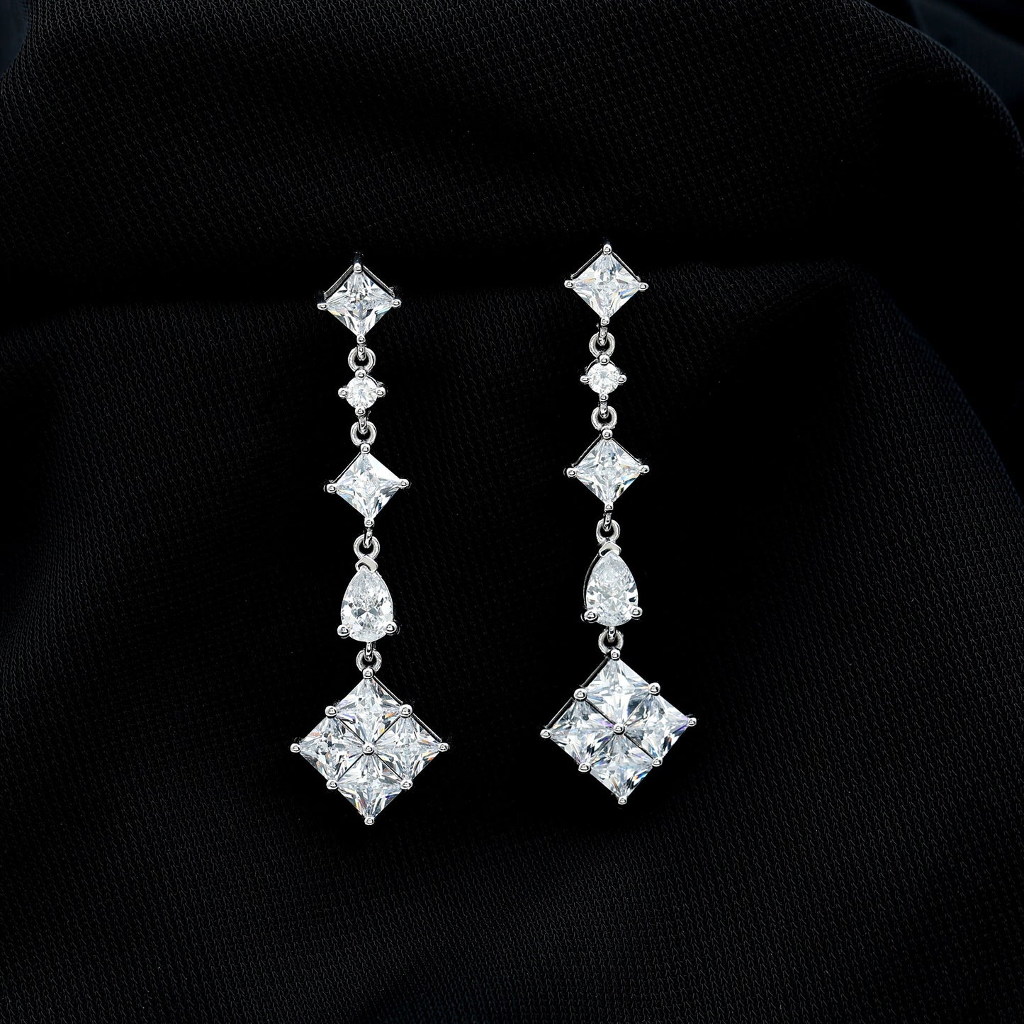 Certified Moissanite Wedding Dangle Earrings for Women