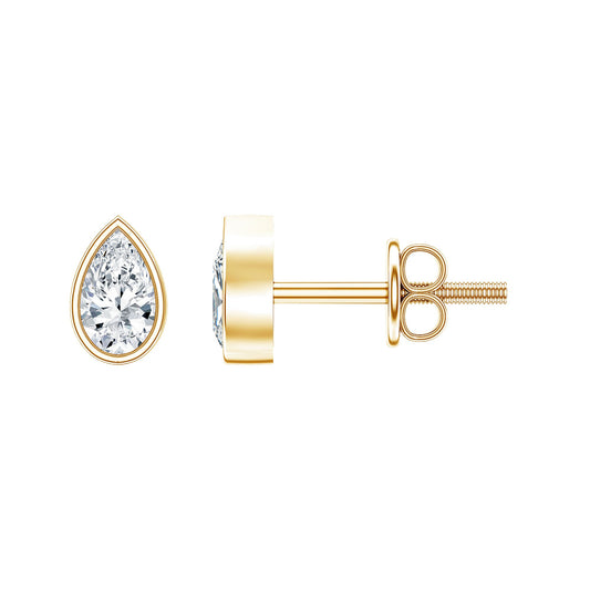 Bezel Set Diamond Tiny Stud Earrings