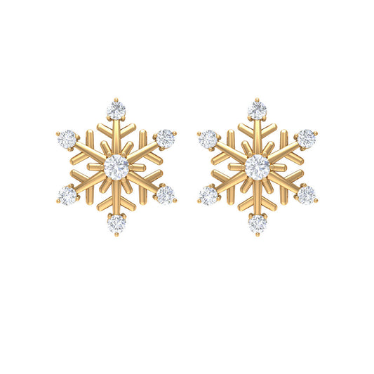 Diamond Snowflake Christmas Earrings
