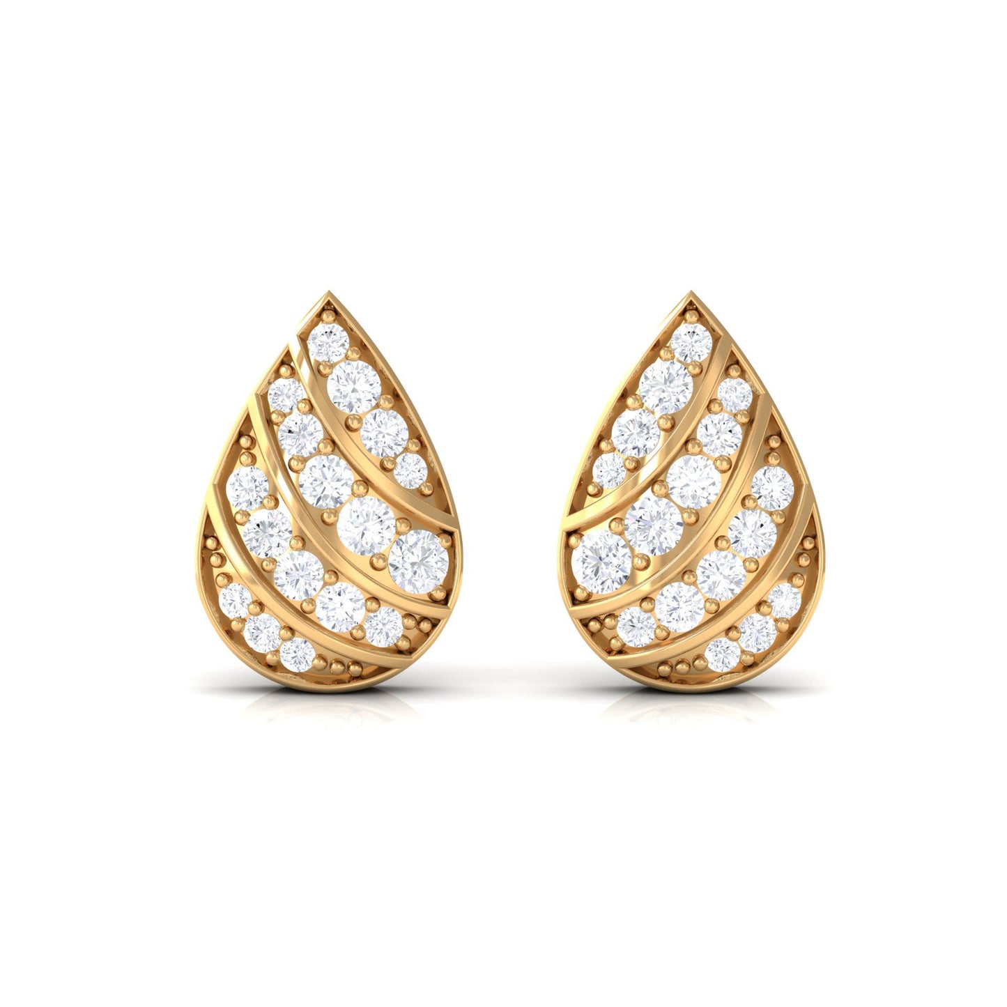 Certified Diamond Teardrop Stud Earrings For Her