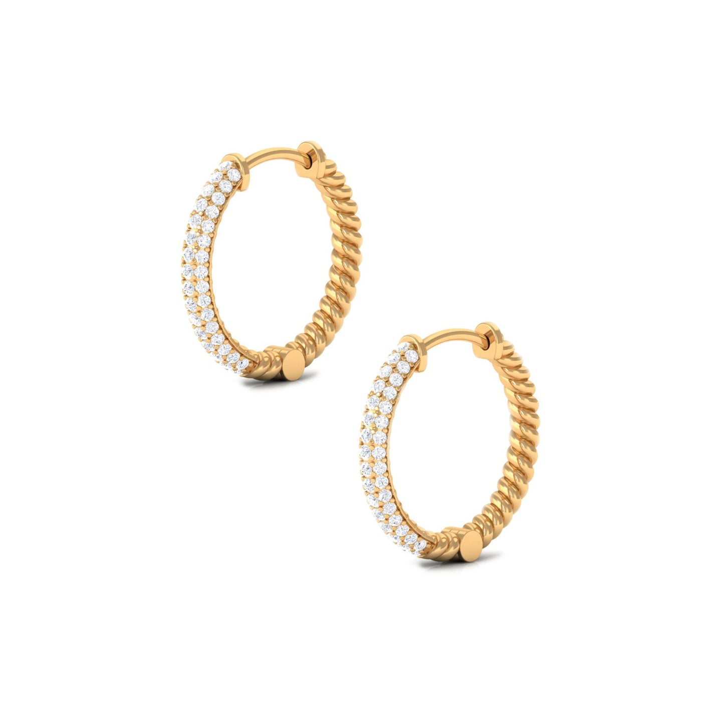 Classic Diamond Hinged Hoop Earrings with Certificate