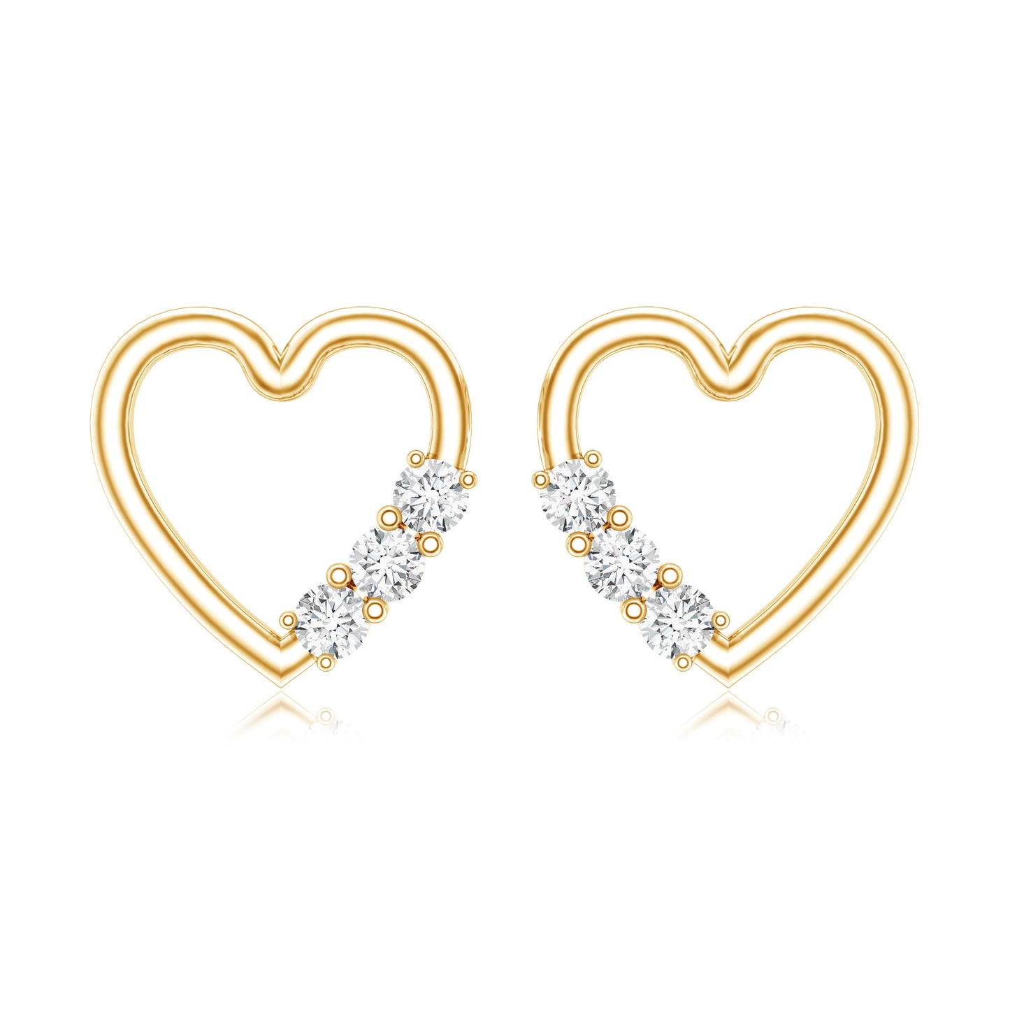 Diamond Heart Shape Stud Earring for Women