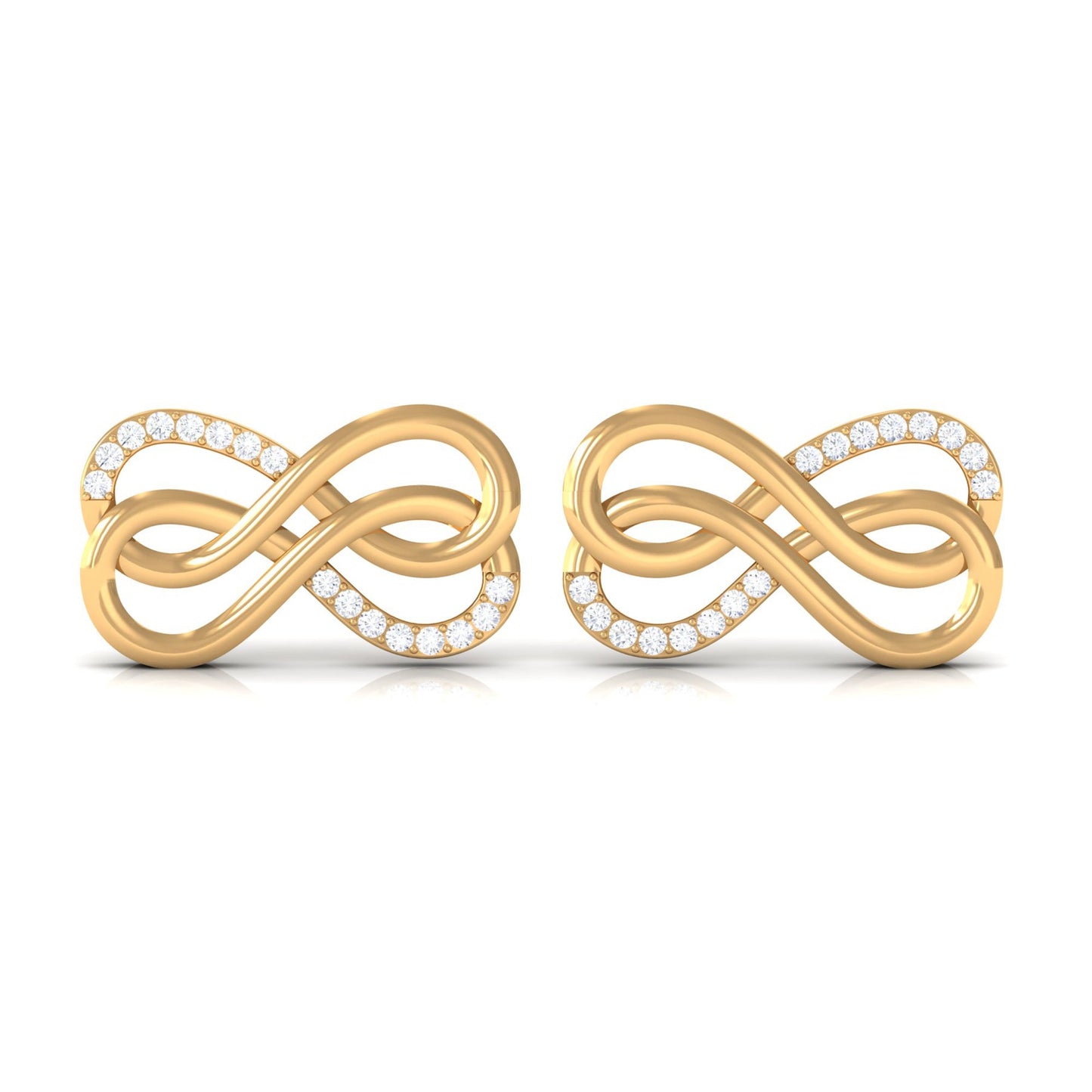 Diamond Twin Infinity Stud Earring