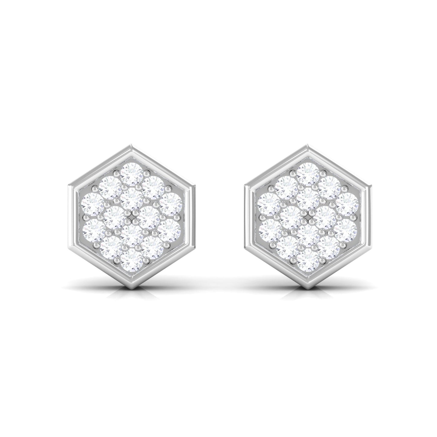 Minimal Diamond Geometric Earrings for Everyday