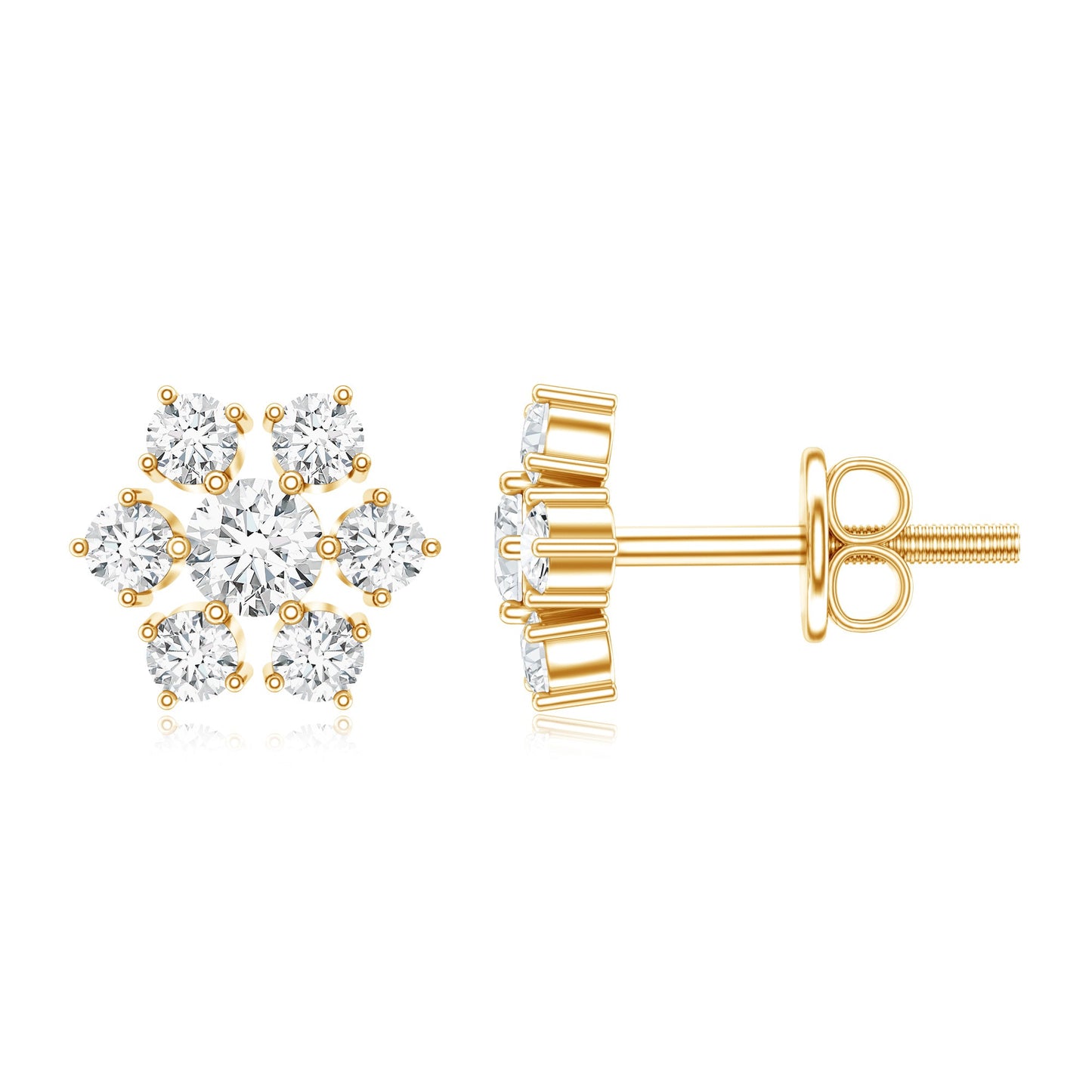 Certified Natural Diamond Cluster Earrings