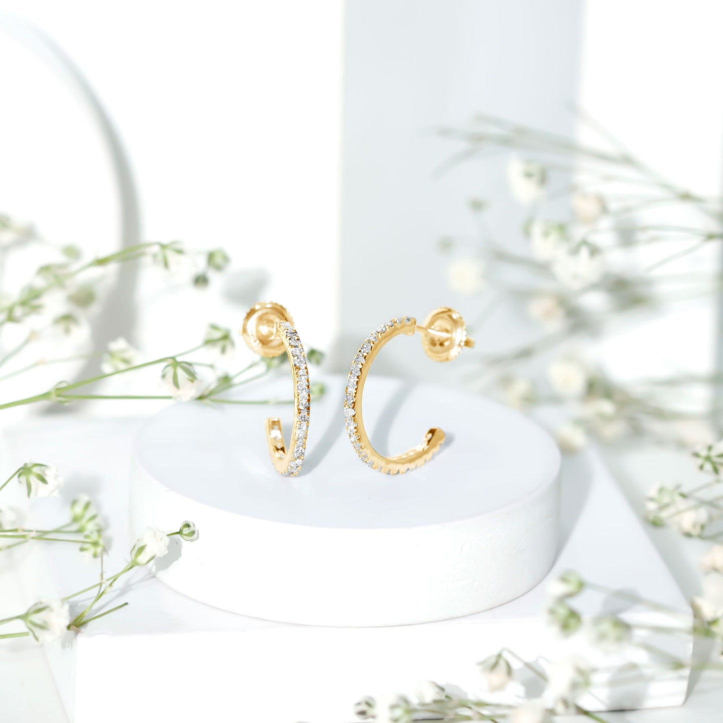 Certified Moissanite Hoop Earrings