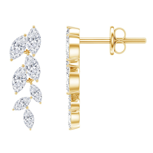 Marquise Cut Moissanite Bridal Dangle Earrings