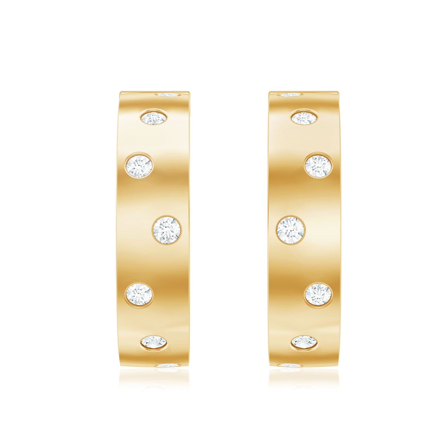 Certified Moissanite Hinged Hoop Earrings