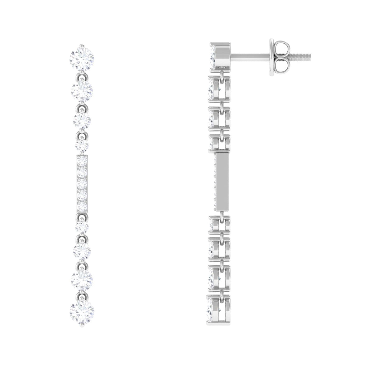 Certified Moissanite Simple Dangle Earrings