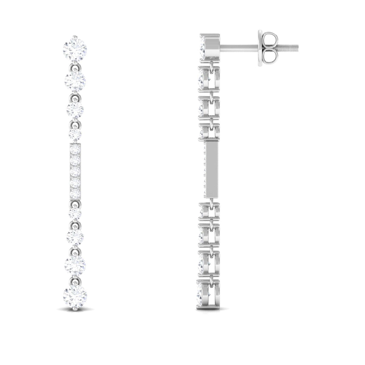 Certified Moissanite Simple Dangle Earrings