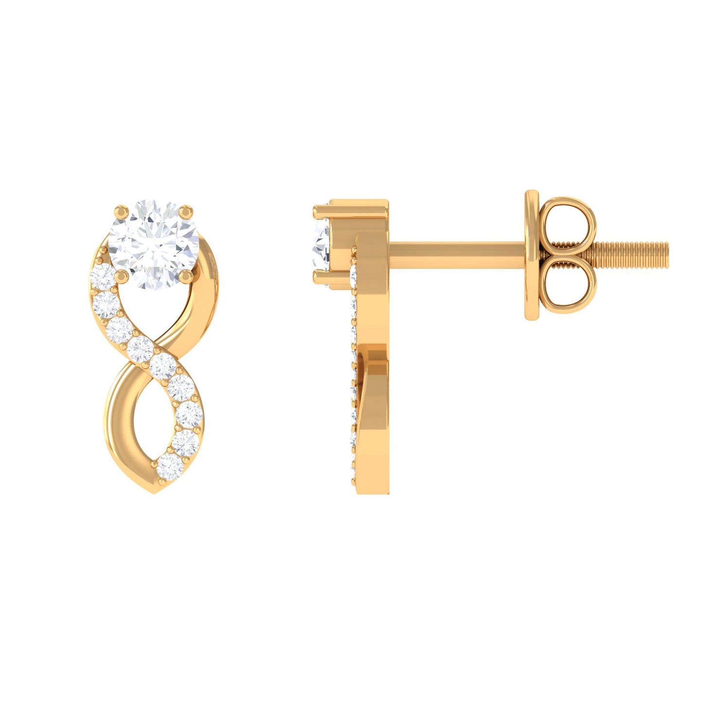 Certified Moissanite Infinity Stud Earrings for Women