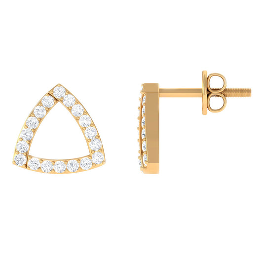 Certified Moissanite Triangle Stud Earrings for Women