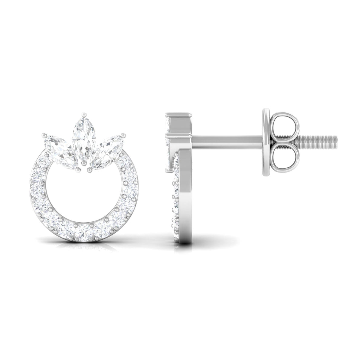 Moissanite Circle Eternity Stud Earrings