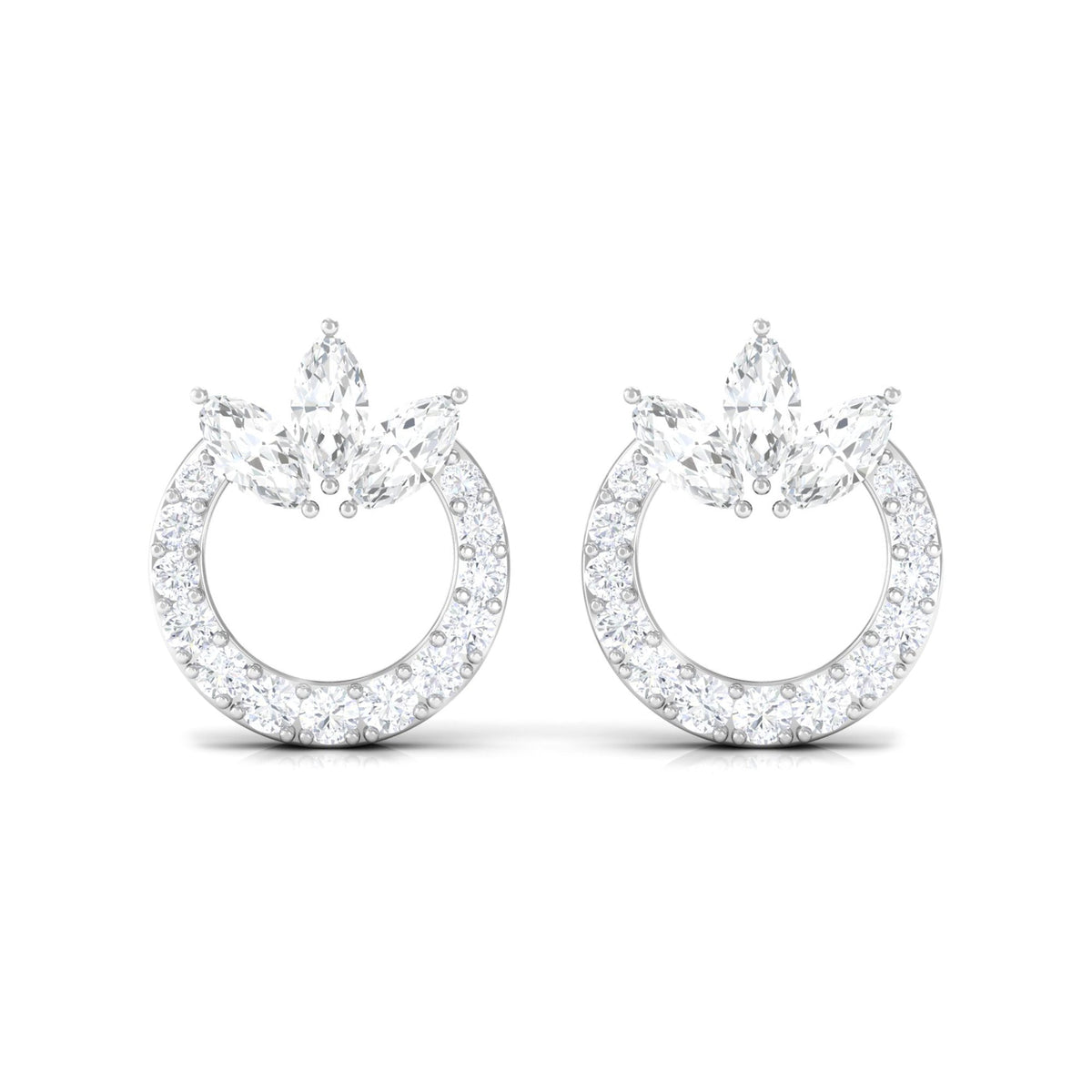 Moissanite Circle Eternity Stud Earrings