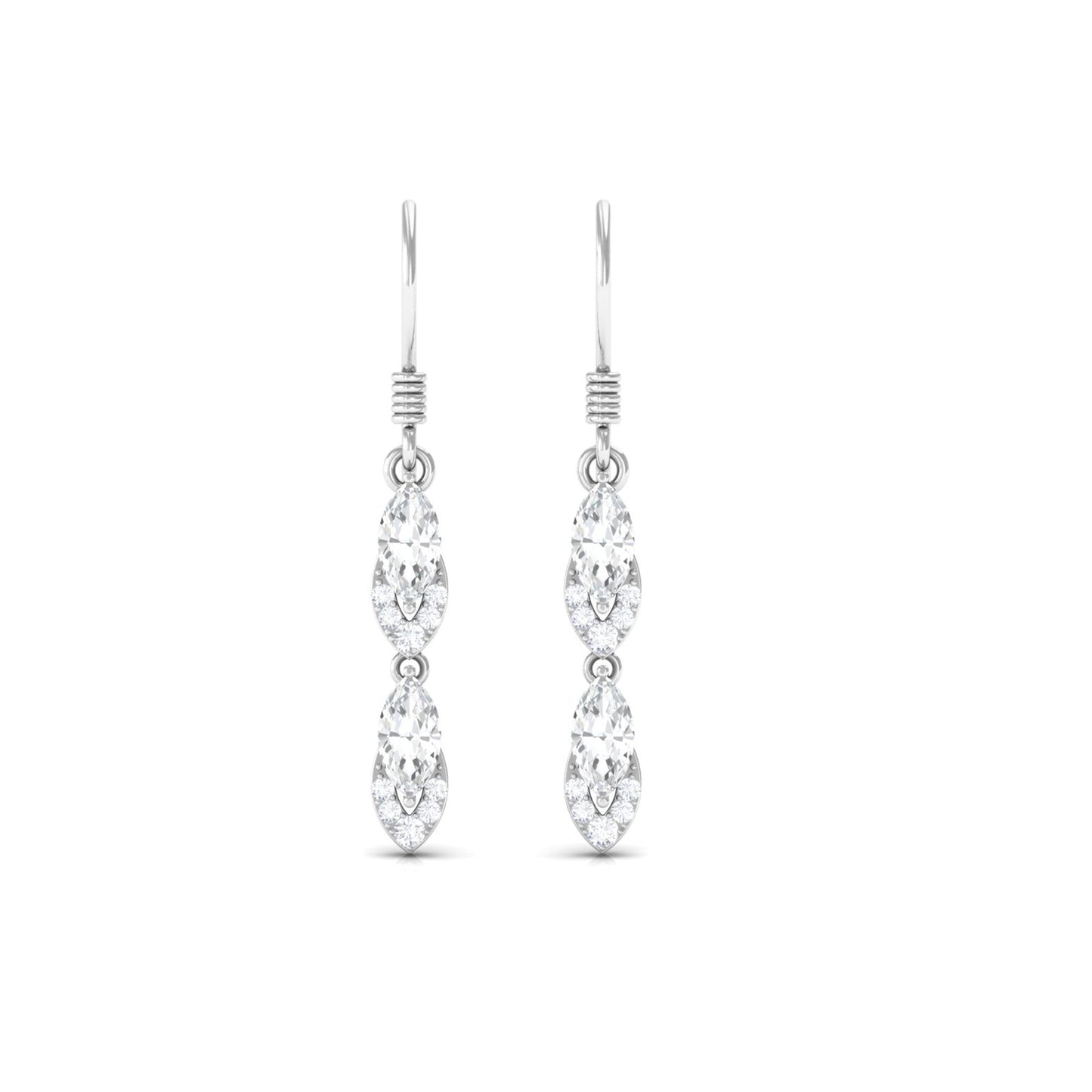 Certified Moissanite Dangle Earrings for Women