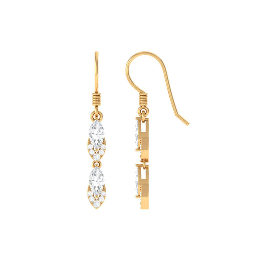 Certified Moissanite Dangle Earrings for Women