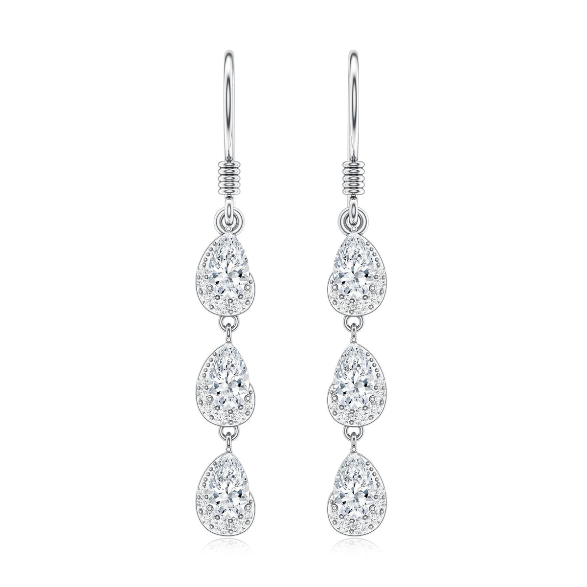 Certified Moissanite Dangling Wedding Earrings for Bride