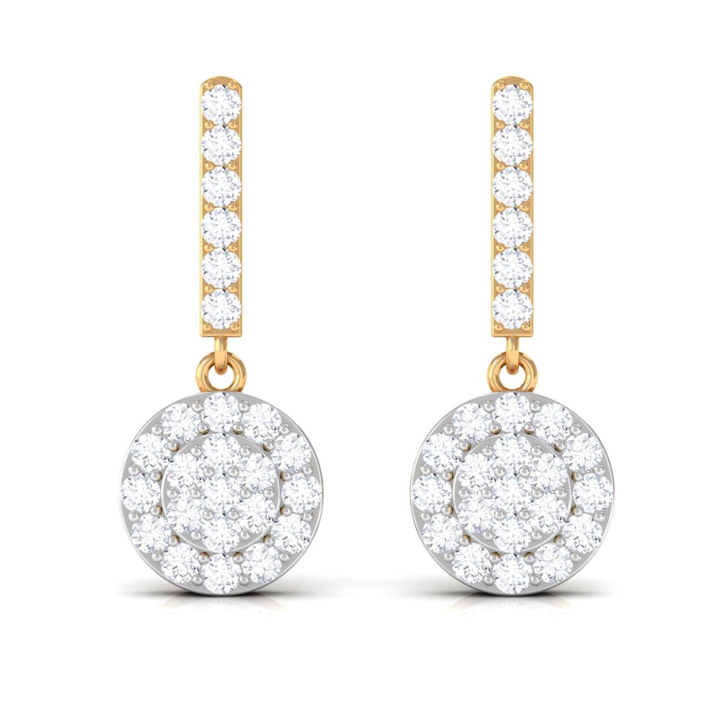 Minimal Moissanite Dangle Earrings in Pave Setting