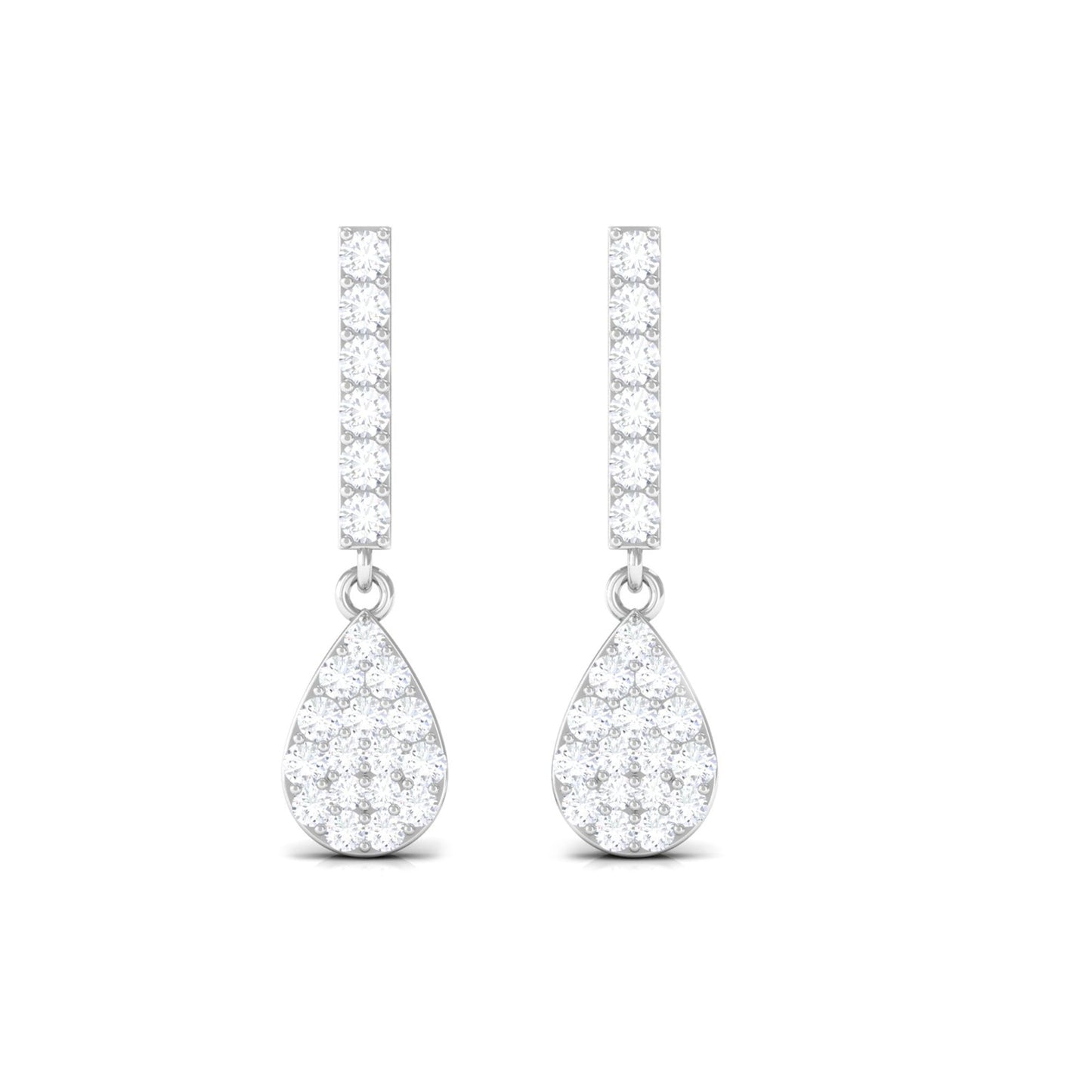 Certified Moissanite Dangle Drop Earrings