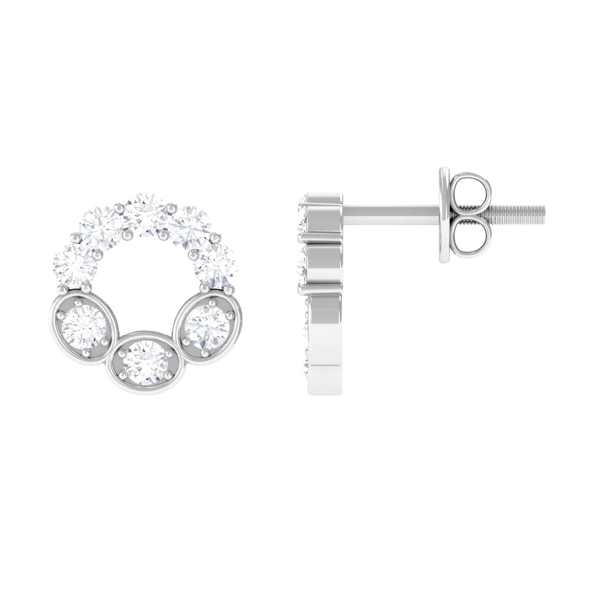 Certified Moissanite Designer Eternity Stud Earrings