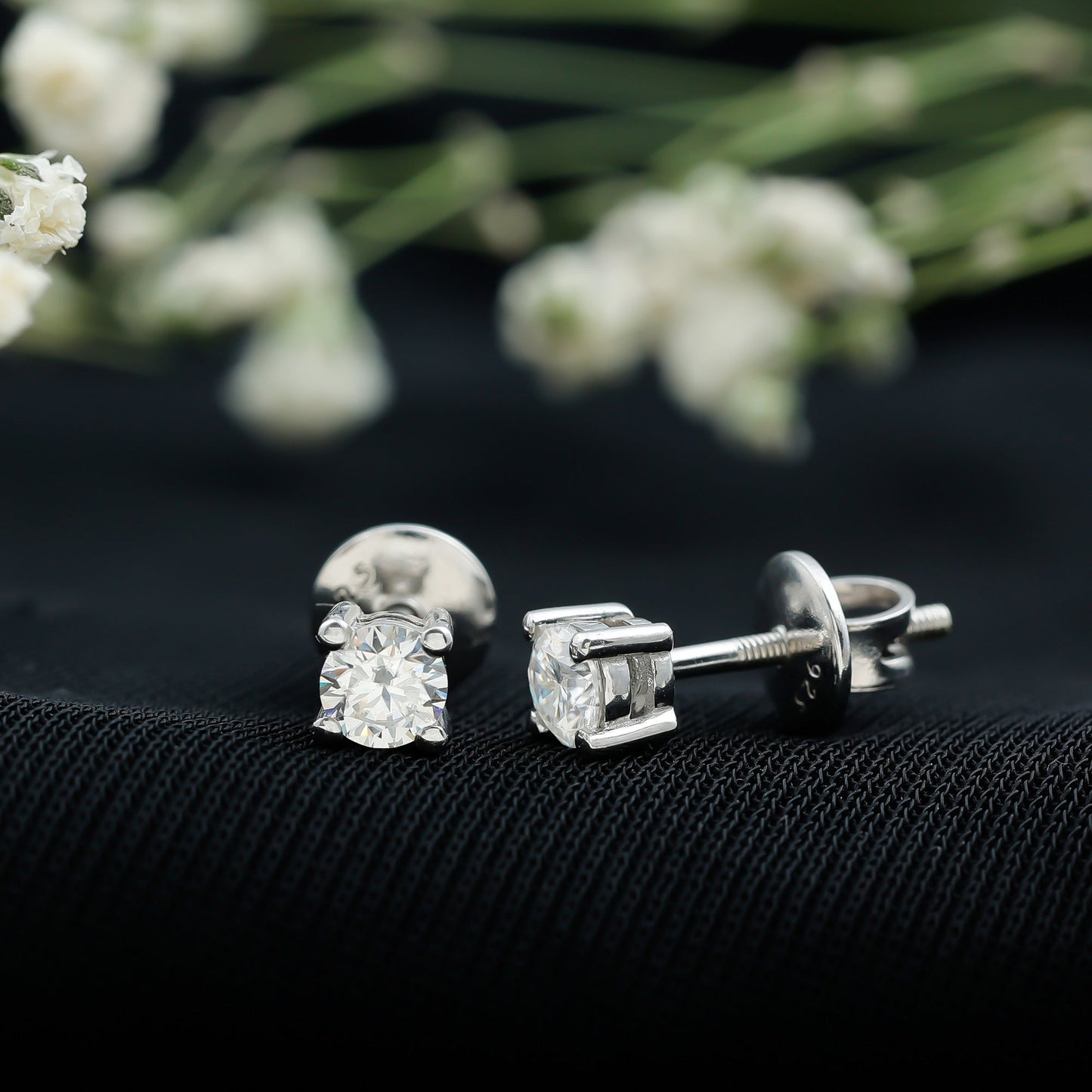0.5 Carat Certified Lab Grown Diamond 4 Prong Stud Earrings