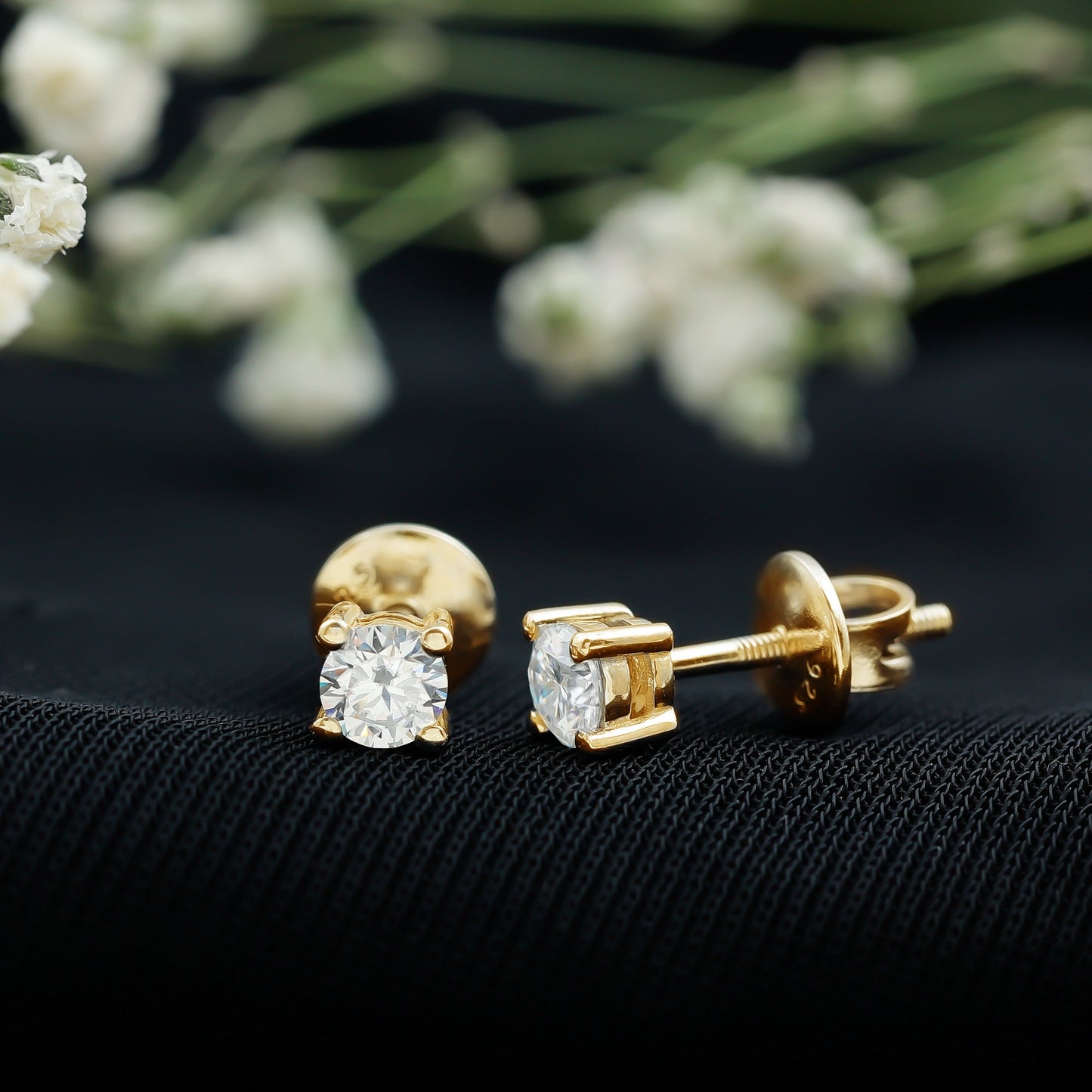 0.5 Carat Certified Lab Grown Diamond 4 Prong Stud Earrings