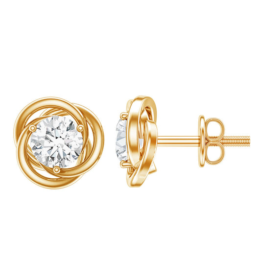 Certified Lab Grown Diamond Swirl Earrings With Screw Back