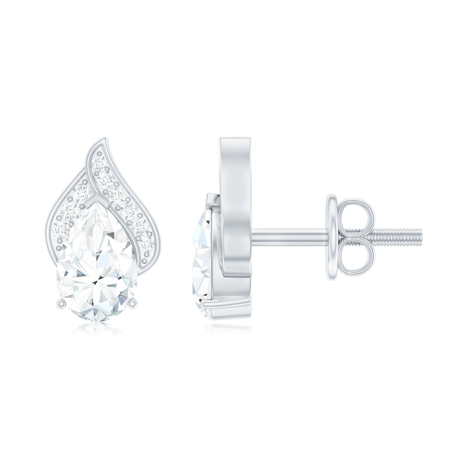 Pear Shape Lab Grown Diamond Classic Stud Earrings