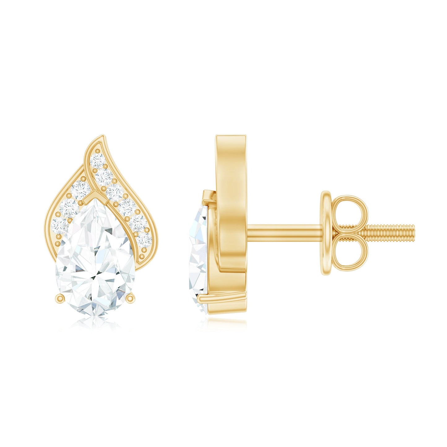 Pear Shape Lab Grown Diamond Classic Stud Earrings