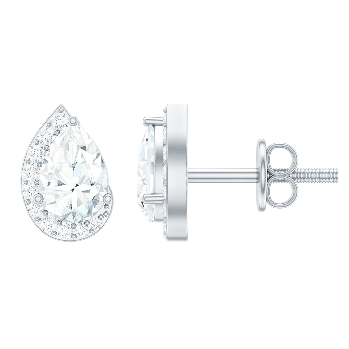 Minimal Lab Grown Diamond Teardrop Stud Earrings