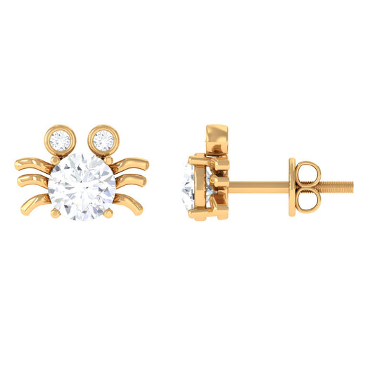 Lab Grown Diamond Spider Stud Earrings with Screw Back