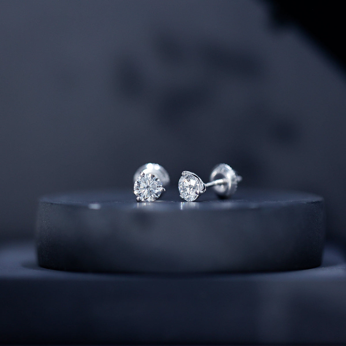 Solitaire Lab Grown Diamond Martini Stud Earrings