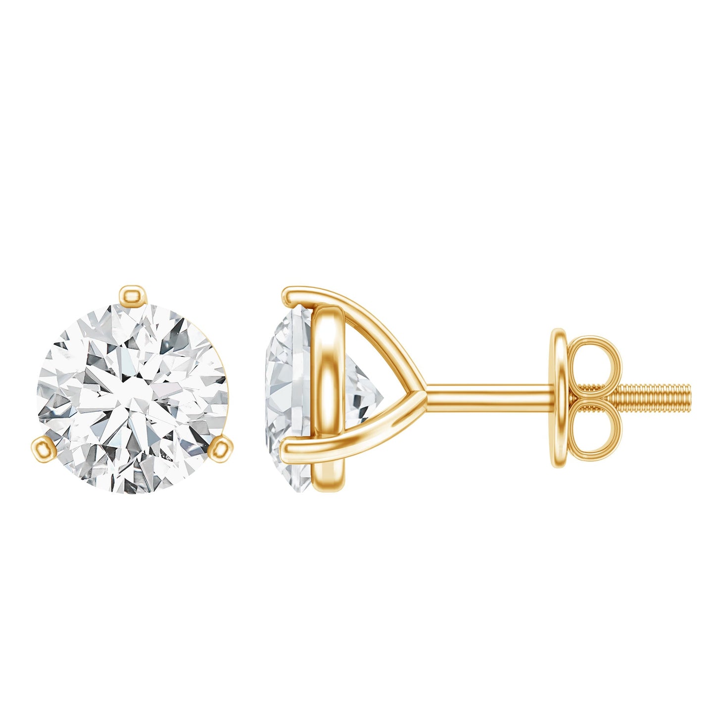 Solitaire Lab Grown Diamond Martini Stud Earrings