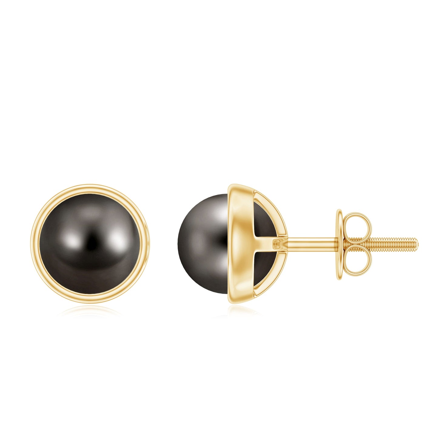 16 Carat Genuine Tahitian Black Pearl Stud Earring With Certificate