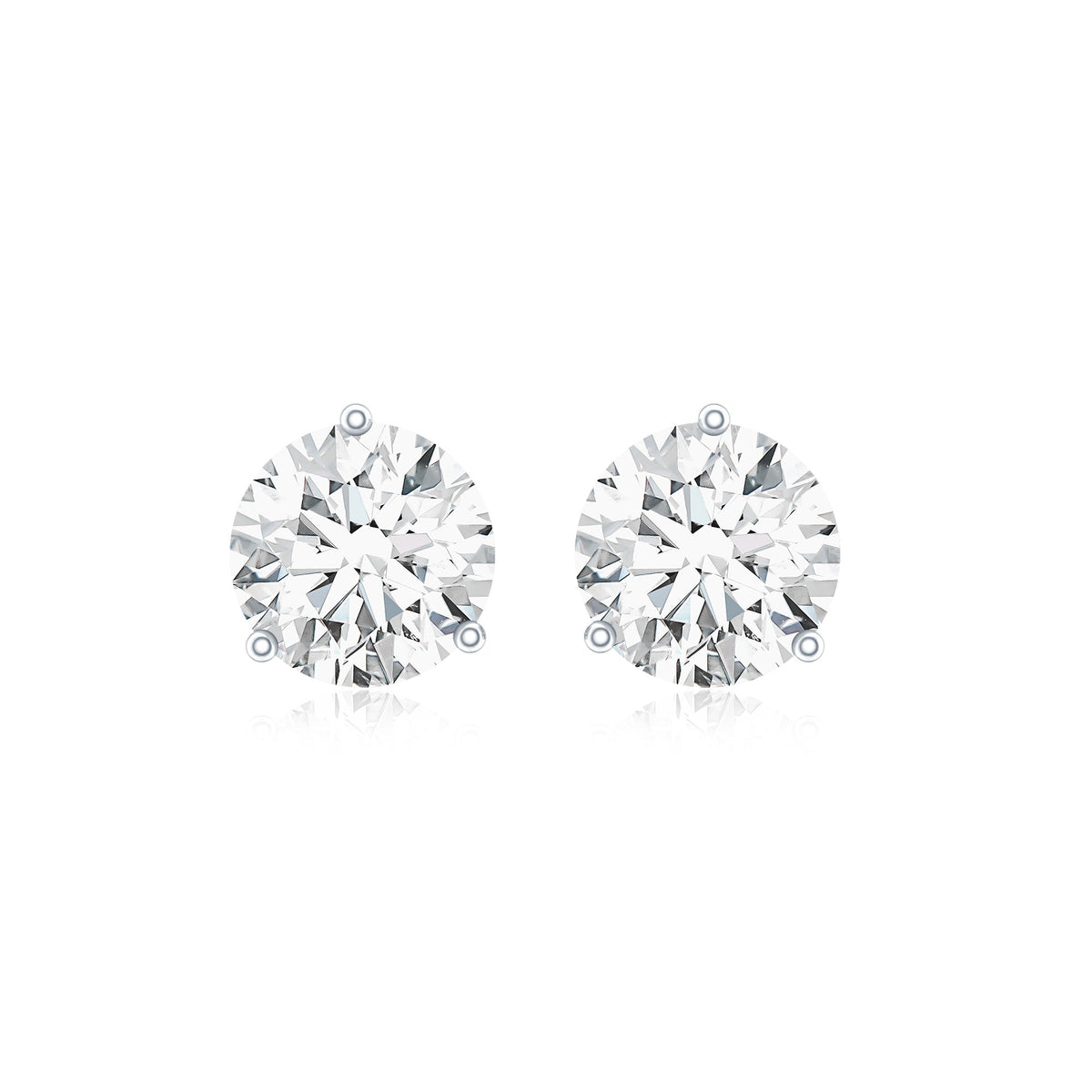 0.63 Carat Round Moissanite Stud Earrings