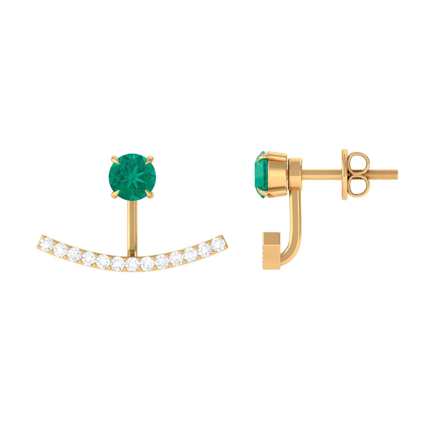 0.9 Carat Classic Emerald and Diamond Jacket Earrings